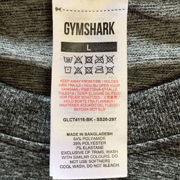 Gymshark Womens Adapt Marl Seamless Long Sleeve Crop Top Size Large Gray - Picture 2 of 5